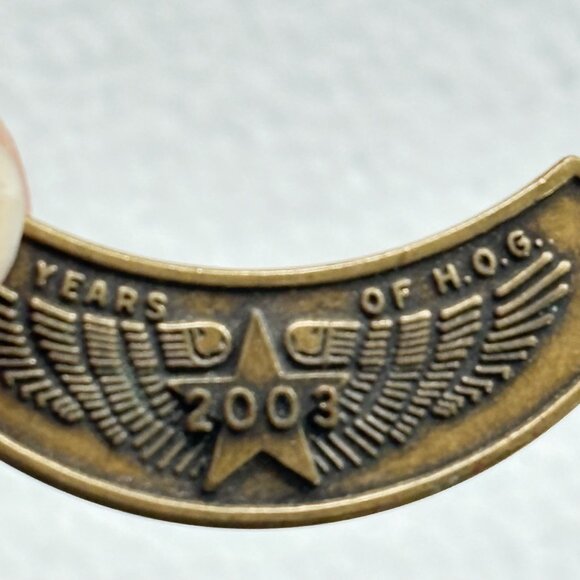 VTG 2003 Harley Davidson Owners‎ Group 20 Years of Hog Commemorative Pin back - Picture 6 of 6